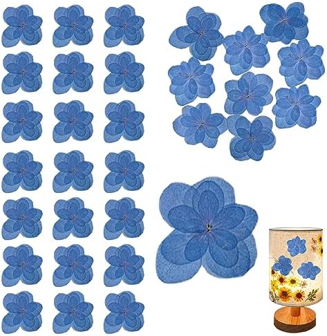 Blue Dried Flowers Double Hydrangea Resin Crafts Embellishments 60PCS