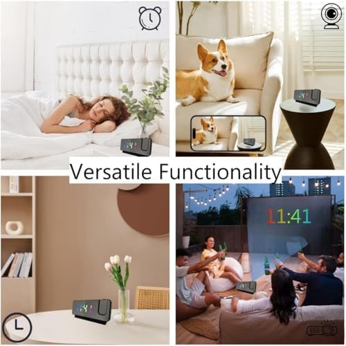 HD 4K Hidden Clock Camera with Color Projection