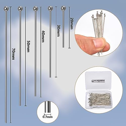 150pcs Silver Filled Ball Pins for DIY Jewelry Making
