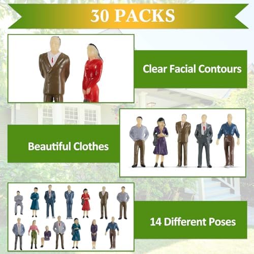 Juexica 30 Pcs Mini People Figurines 150 Scale Model Train Accessories