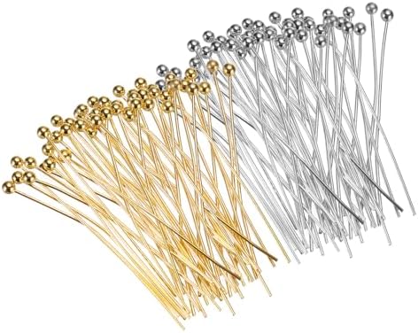 MECCANIXITY 200Pcs Brass Ball Head Pins for Jewelry Making