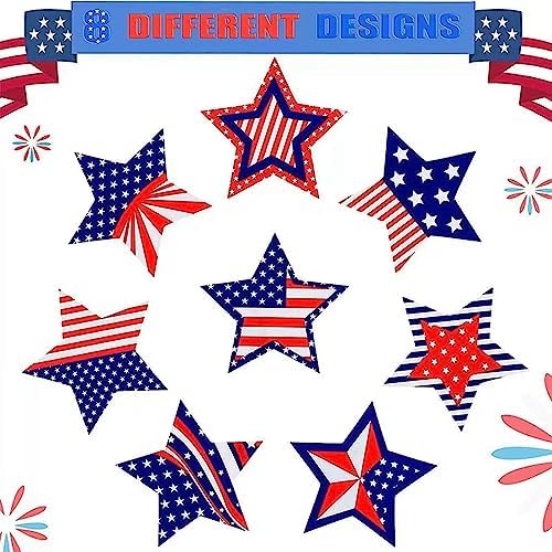 NETTEMPT Patriotic Star American Flag Stickers 500 Pcs 15 Inch