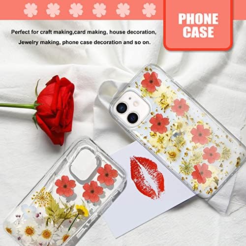 Red Dried Cherry Blossom Flowers for Resin Crafts 60PCS