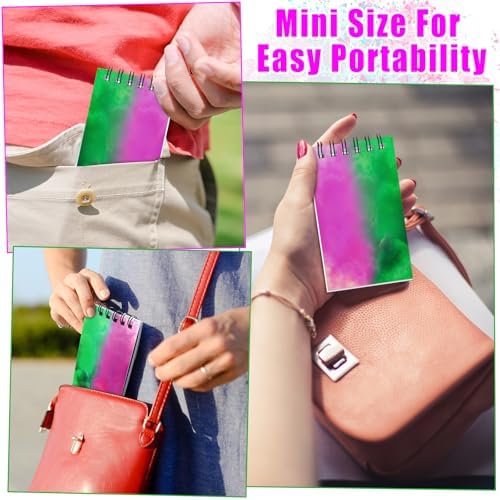 24 Pcs Witch Theme Mini Spiral Notepads Pink Green Party Favors