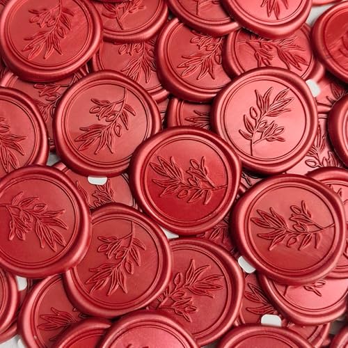 50 Pcs Red Wax Seal Stickers for Envelopes and Invitations