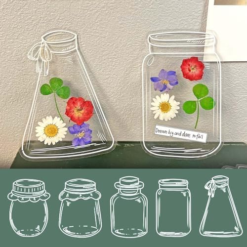 Krinisou Dried Flower Bookmark Kit 20pcs DIY Transparent Bookmarks