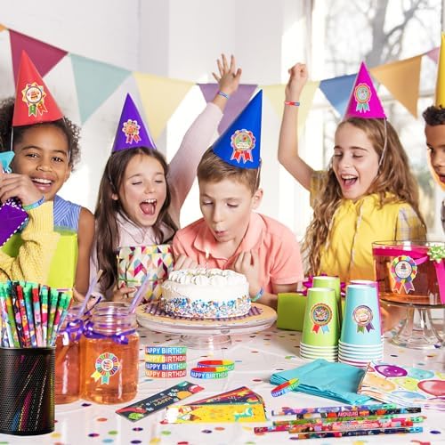 500 Piece Happy Birthday Gift Set with Pencils Bracelets Bookmarks and Stickers