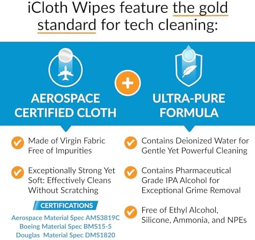 iCloth Large Screen Cleaning Wipes for Electronics