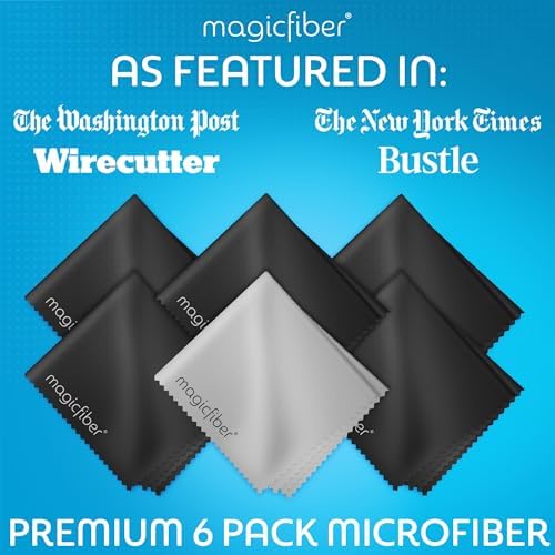 MagicFiber Microfiber Cleaning Cloth 6 Pack - Premium for Glasses Screens Lenses