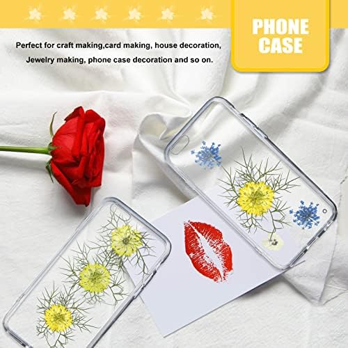 60PCS Yellow Pressed Flowers for Resin Crafts