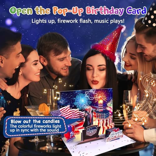 Birthday Card with Light and Music Pop Up