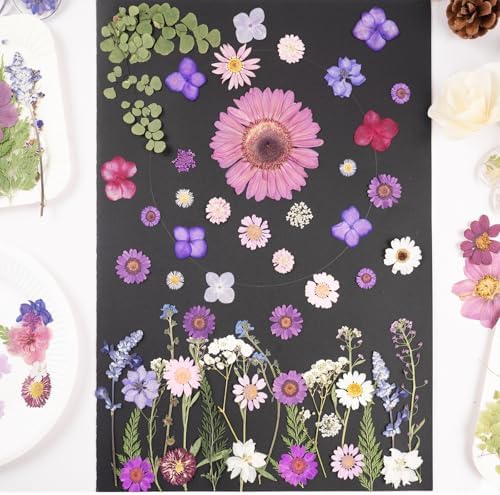 130 Pcs Dried Pressed Flowers for Resin Crafting DIY Projects
