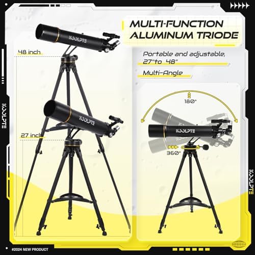 Koolpte 90mm Aperture High Power Telescope with AZ Mounting Base and Accessories