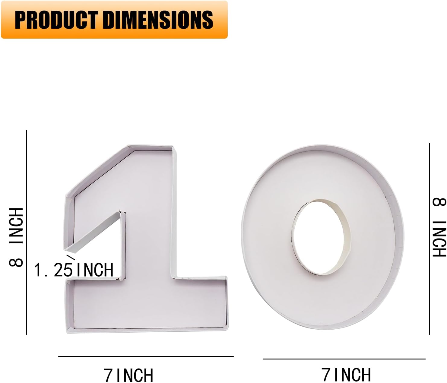 8in Fillable Paper Mache Number Cardboard Letter Birthday Treat Container Set