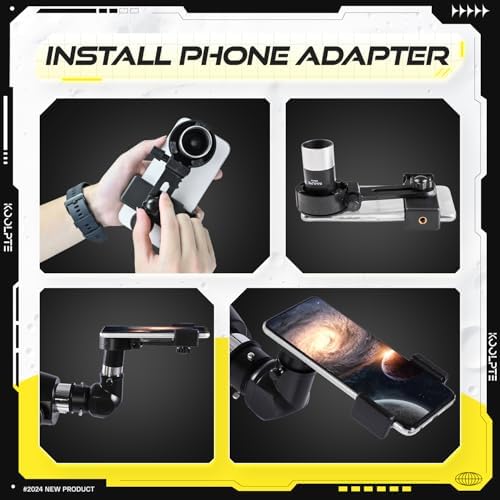 Koolpte 90mm Aperture High Power Telescope with AZ Mounting Base and Accessories