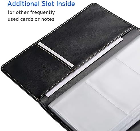 Sooez Leather Business Card Book Holder Organizer 240 Capacity Black