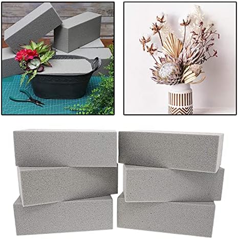 6pcs Dry Floral Foam Bricks for Arrangements and Displays Gray