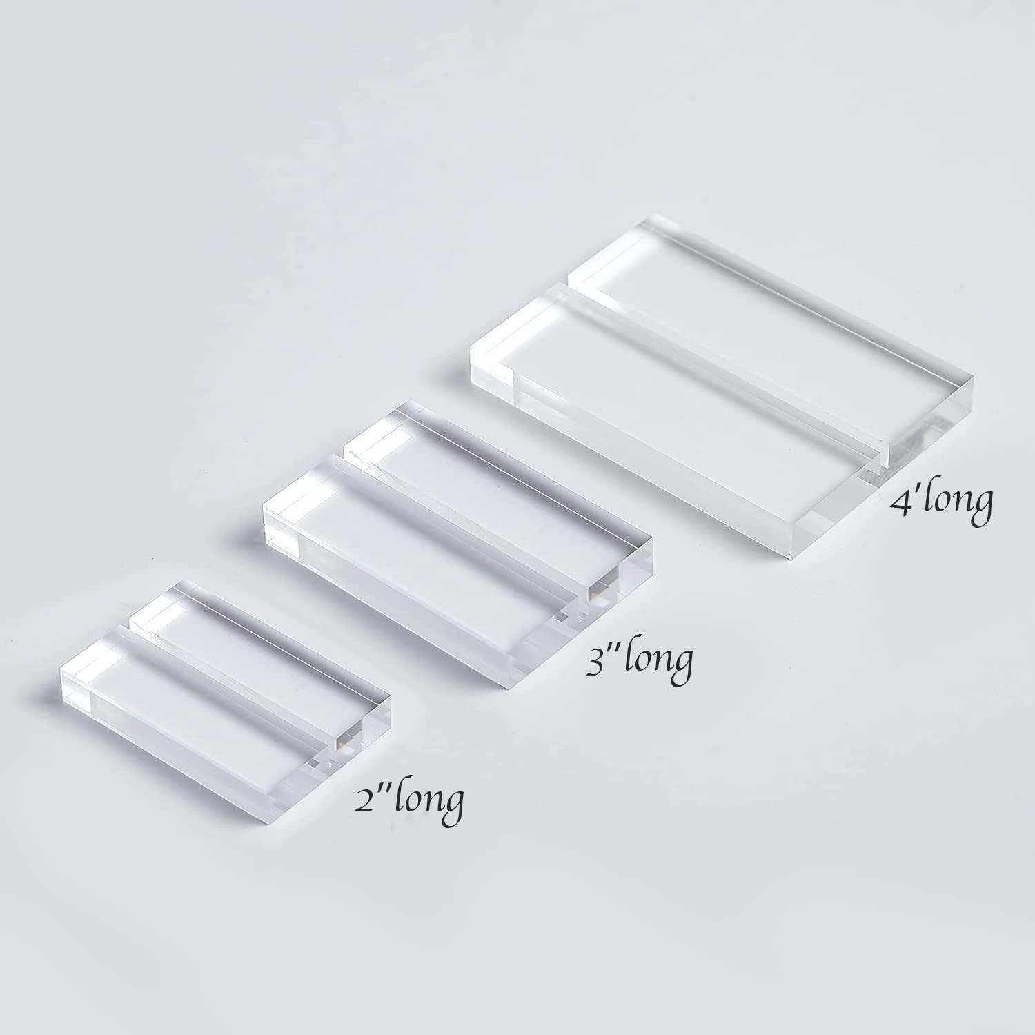 UNIQOOO 3 Inch Clear Acrylic Sign Holders 20 Count