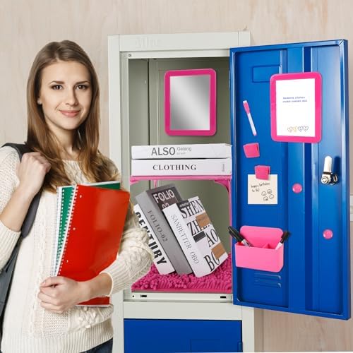 15 Pcs Pink Locker Organizer Kit for Girls Back to School Essentials