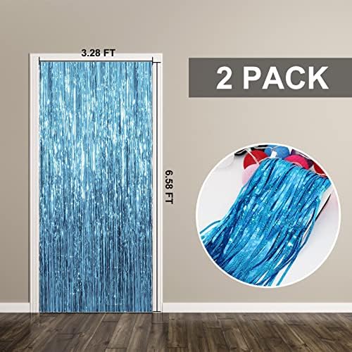 2 Pack Blue Foil Backdrop for Ocean Party Decor
