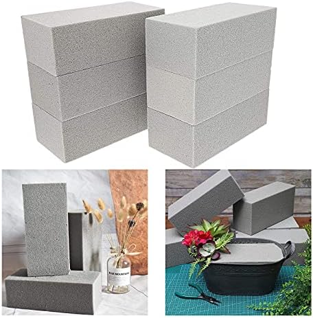 6pcs Dry Floral Foam Bricks for Arrangements and Displays Gray
