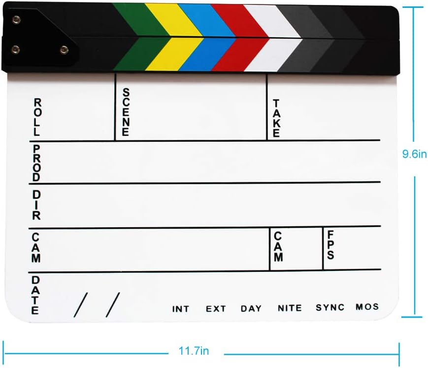 Coolbuy112 Acrylic Film Directors Clapboard with Magnetic Eraser and Pens