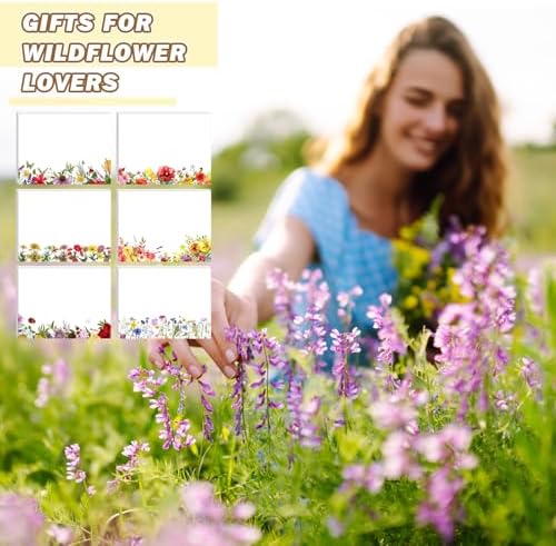 Janlaugh 12 Pads Wildflower Sticky Notes for Journaling and Gift Giving