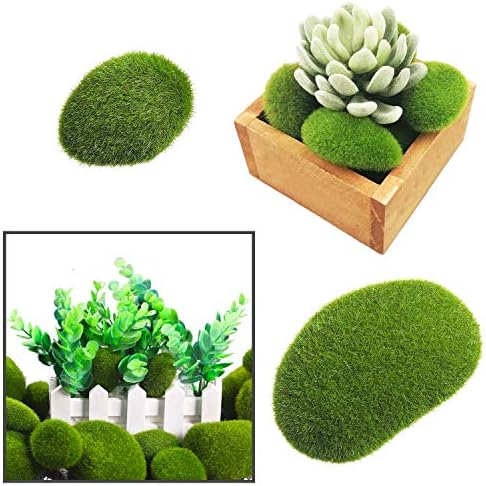 Woohome 25 pcs Artificial Moss Rocks Decor