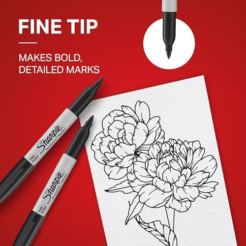 Sharpie Permanent Markers 12 Count Black Set
