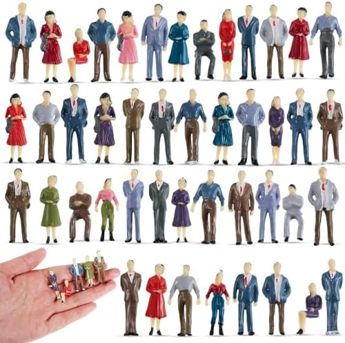 Juexica 30 Pcs Mini People Figurines 150 Scale Model Train Accessories