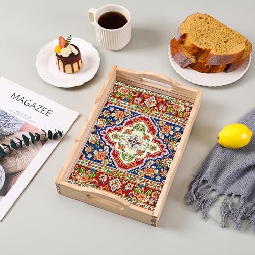 Diamond Art Kit for Adult Wooden Serving Tray with Handles 78x118 Inches