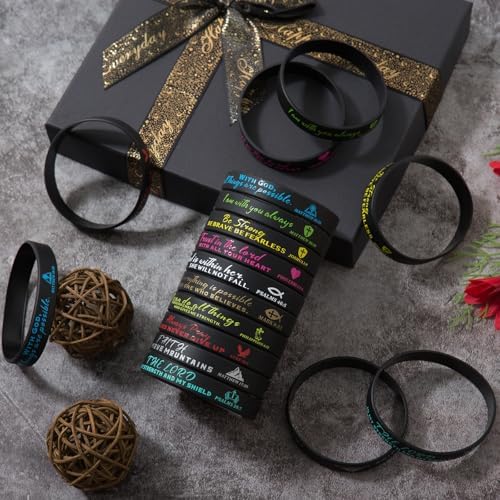 40 Pcs Bible Verse Bracelets Christian Inspirational Keychains