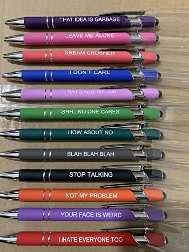 PASISIBICK 12 Funny Sarcasm Ballpoint Pens Set