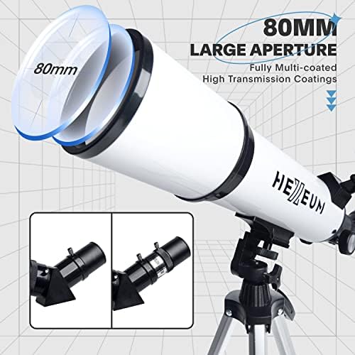HEXEUM 80mm Aperture Telescope with AZ Mount and Phone Adapter