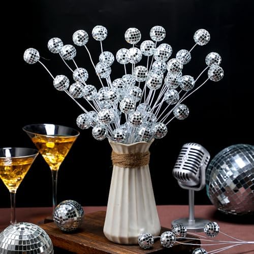 Knitgrip 20 Pcs Silver Glitter Disco Stems