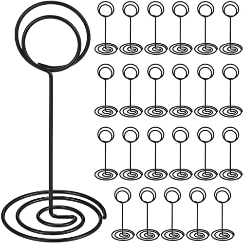 TecUnite 24 Pack 335 Inch Table Number Holder Place Card Stand