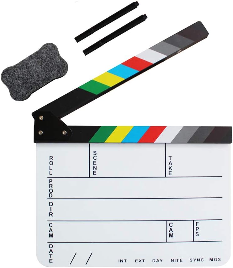 Coolbuy112 Acrylic Film Directors Clapboard with Magnetic Eraser and Pens