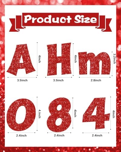 237 Pcs Glitter Bulletin Board Letters Red