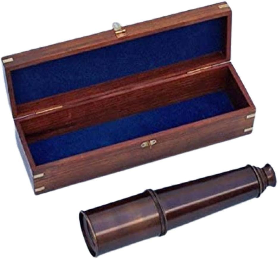 36 Inch Bronze Spyglass with Rosewood Box