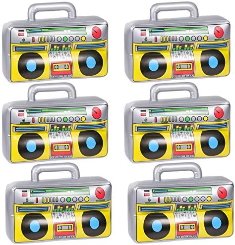 6 pcs Inflatable Boombox 80s 90s Party Decor