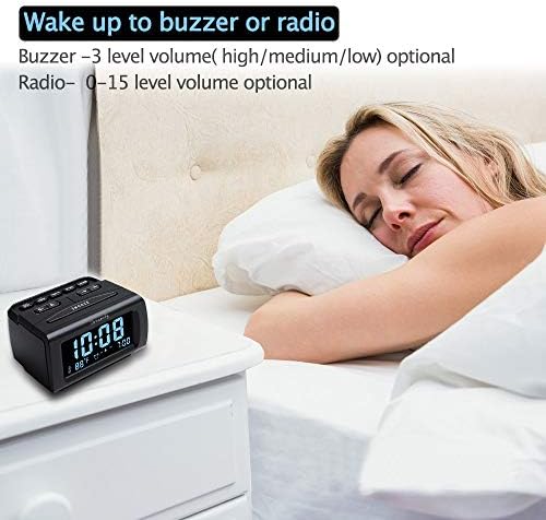DreamSky Alarm Clock Radio with Battery Backup and Sleep Timer