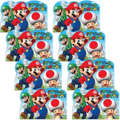 Amscan Super Mario Invite Postcards 8 Count
