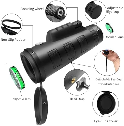 YATIME 80x100 HD High Power Monocular with Smartphone Adapter and Tripod