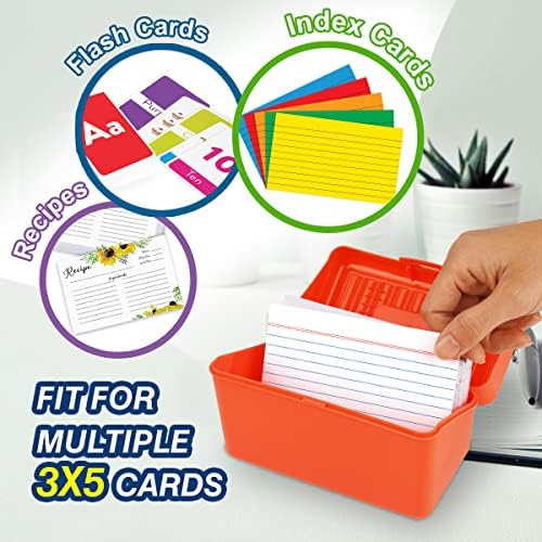 H4D Index Card Holder 3x5 3 Packs Red Green Yellow