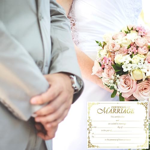 Gold Foil Marriage Certificates 11x85 Inch 24 Pcs Wedding Paper