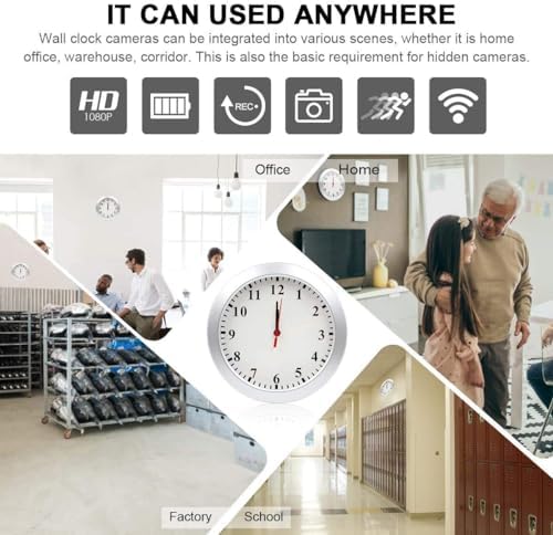 Hidden Spy Camera Wall Clock with HD WiFi and Motion Detection