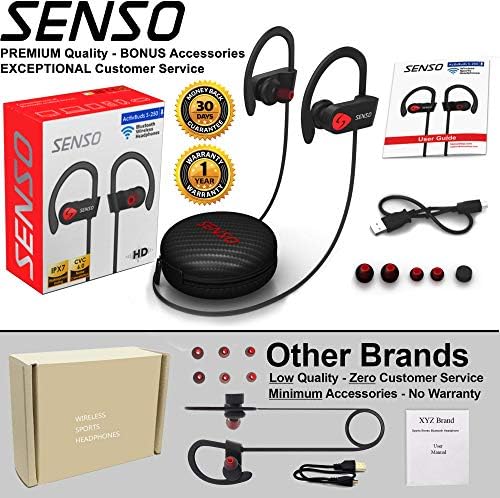 Senso Bluetooth Headphones with Mic IPX7 Waterproof