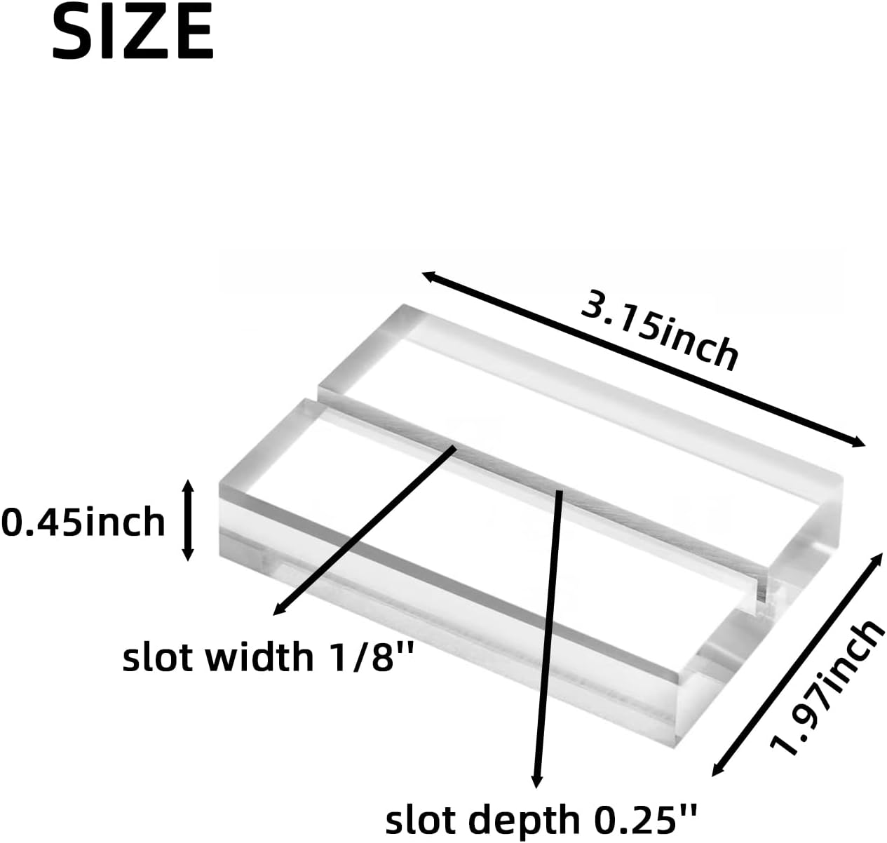 30 Pack 3 Inch Clear Acrylic Sign Stands with Card Slot
