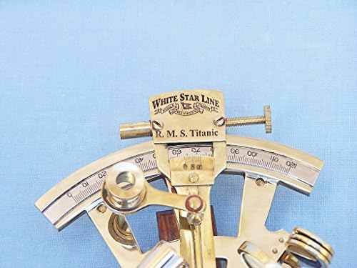 5 Brass Nautical Sextant with Rosewood Case Pirate Gift