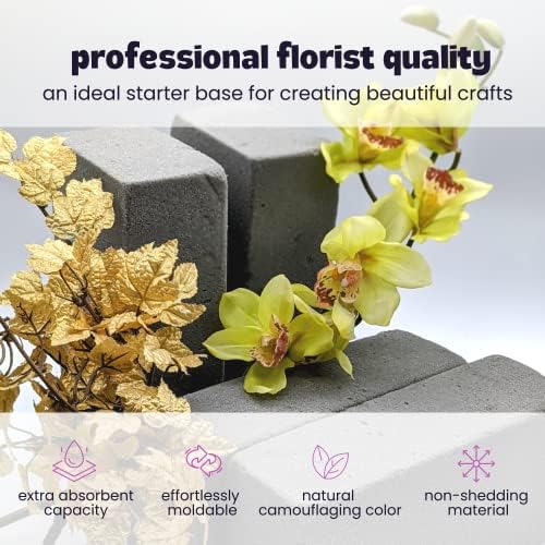 FUNSTITUTION Dry Floral Foam Blocks 4 Bricks Grey
